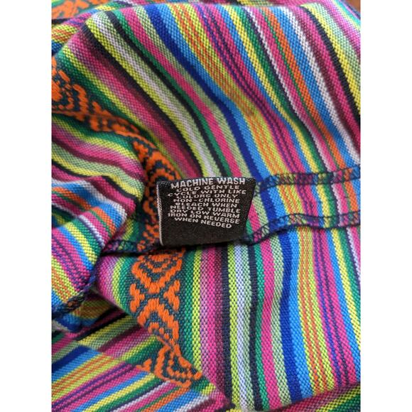 Kaisel Yo Striped Skirt L Pink Green Mini Colorful Micro Hidden Zipper Geometric - Picture 6 of 10